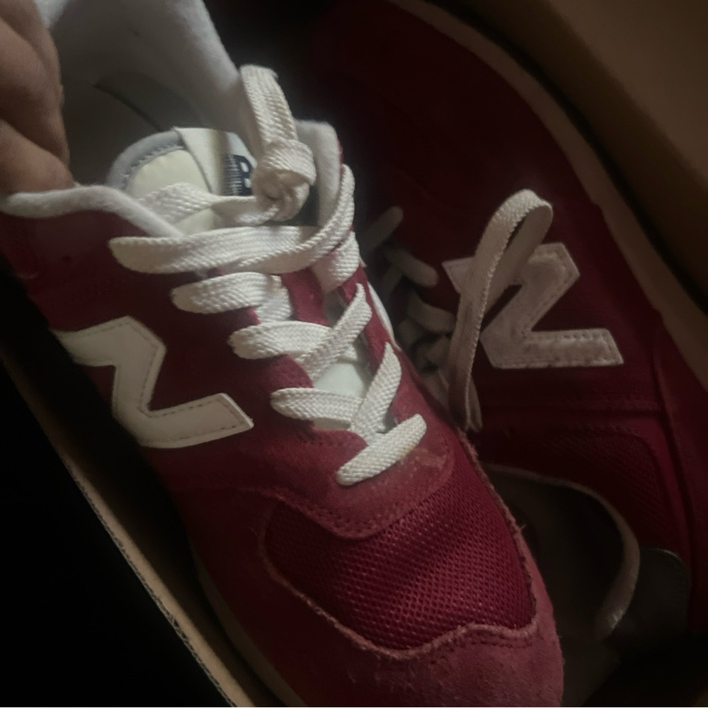 New Balance Red and White Athletic Shoes